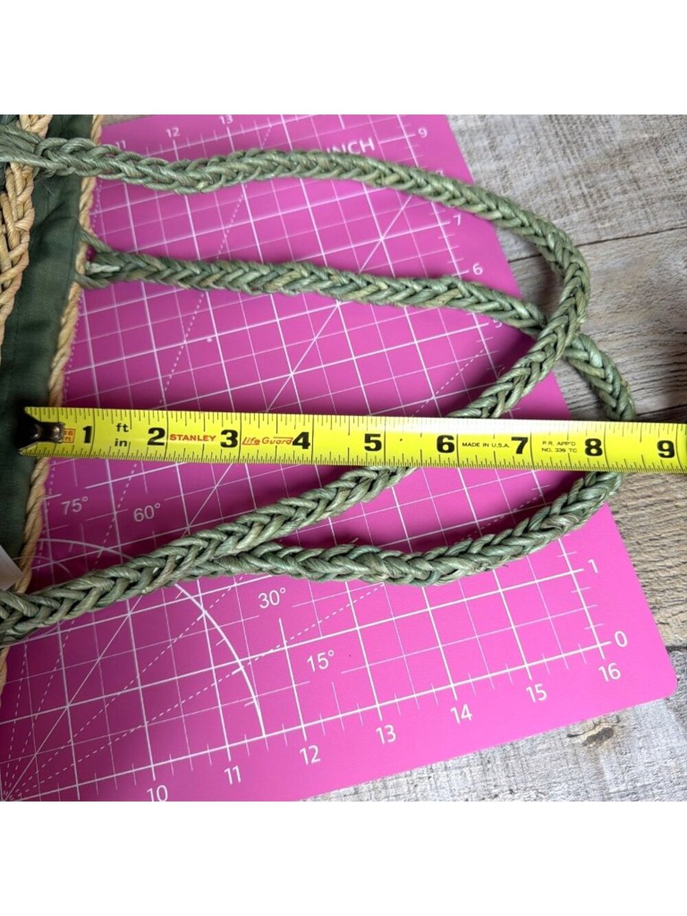 Y2K Tropical Straw Tote Drawstring Security Liner Summer Beach Vacation Purse - Picture 9 of 16